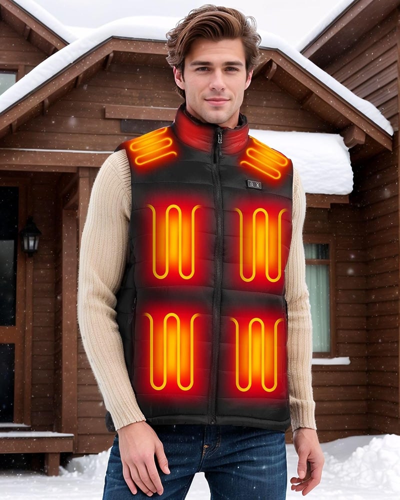 NAPALOOK Heated Vest for Men with Battery Pack Included (No Charger), 10 Heating Zones Quilted Insulated Heated Vest Gift Box - Image 5